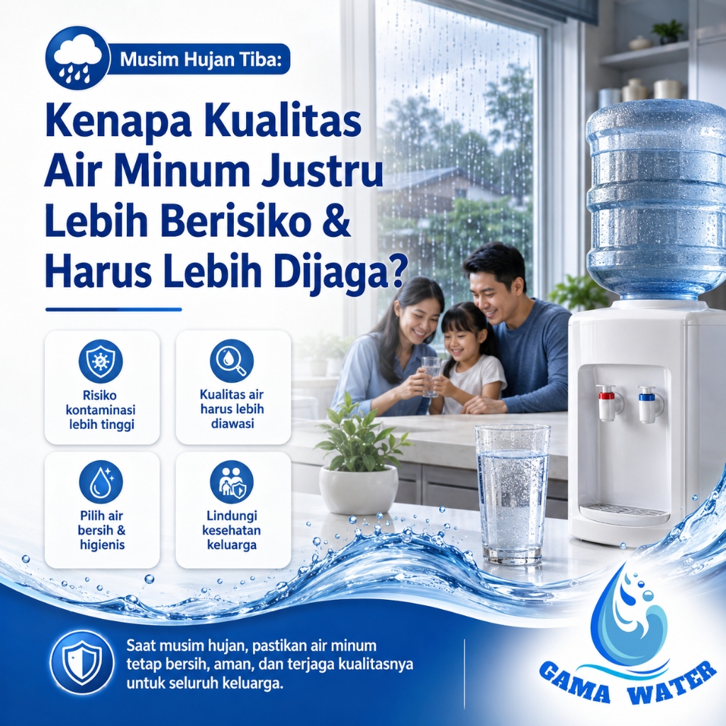 Musim Hujan Tiba: Kenapa Kualitas Air Minum Justru Lebih Berisiko & Harus Lebih Dijaga?