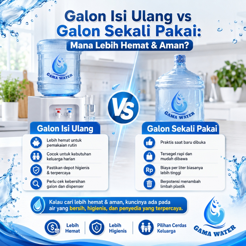 Galon Isi Ulang vs Galon Sekali Pakai: Mana Lebih Hemat & Aman?