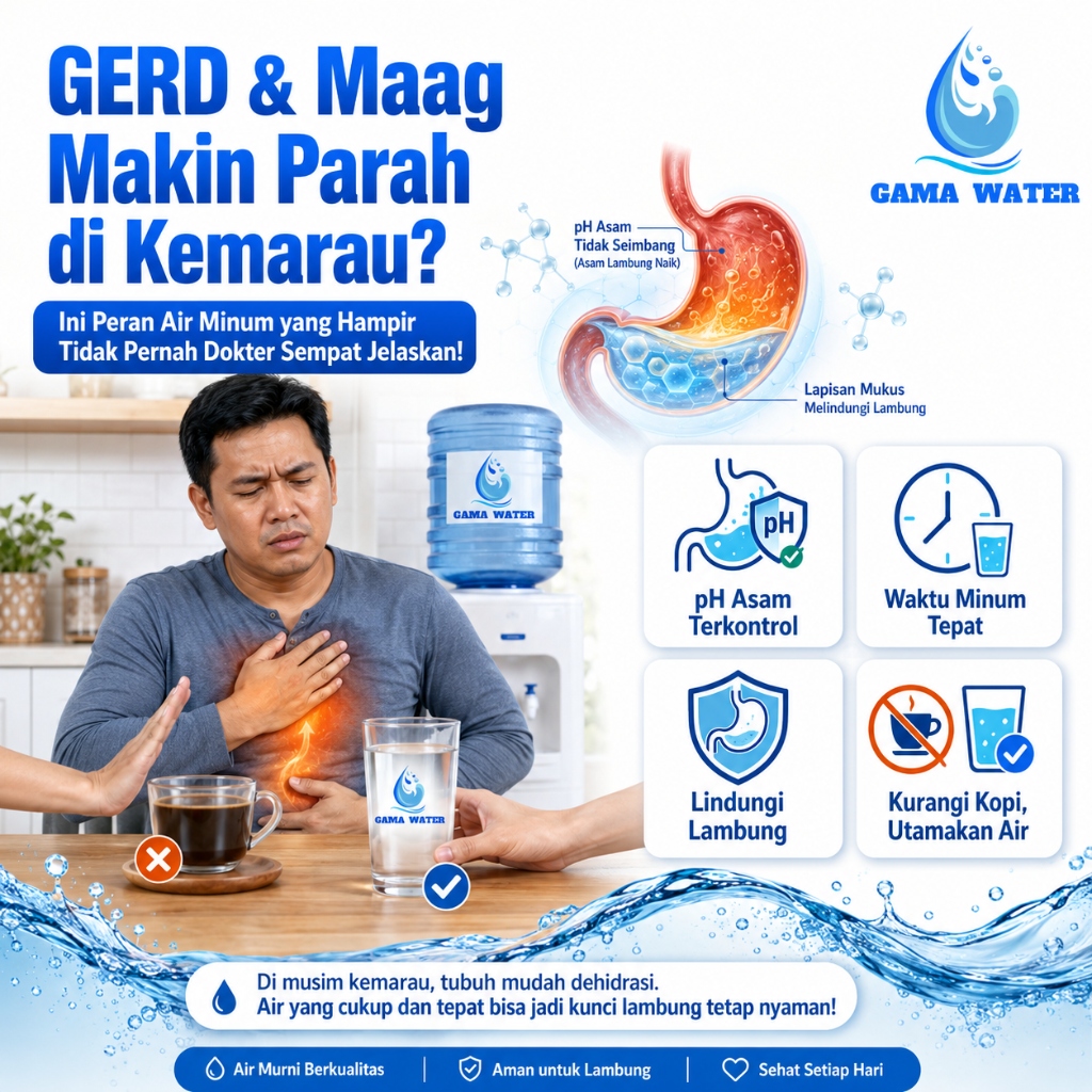 GERD & Maag Lo Makin Parah di Kemarau Panas Ini? Ini Peran Air Minum yang Hampir Tidak Pernah Dokter Sempat Jelaskan!