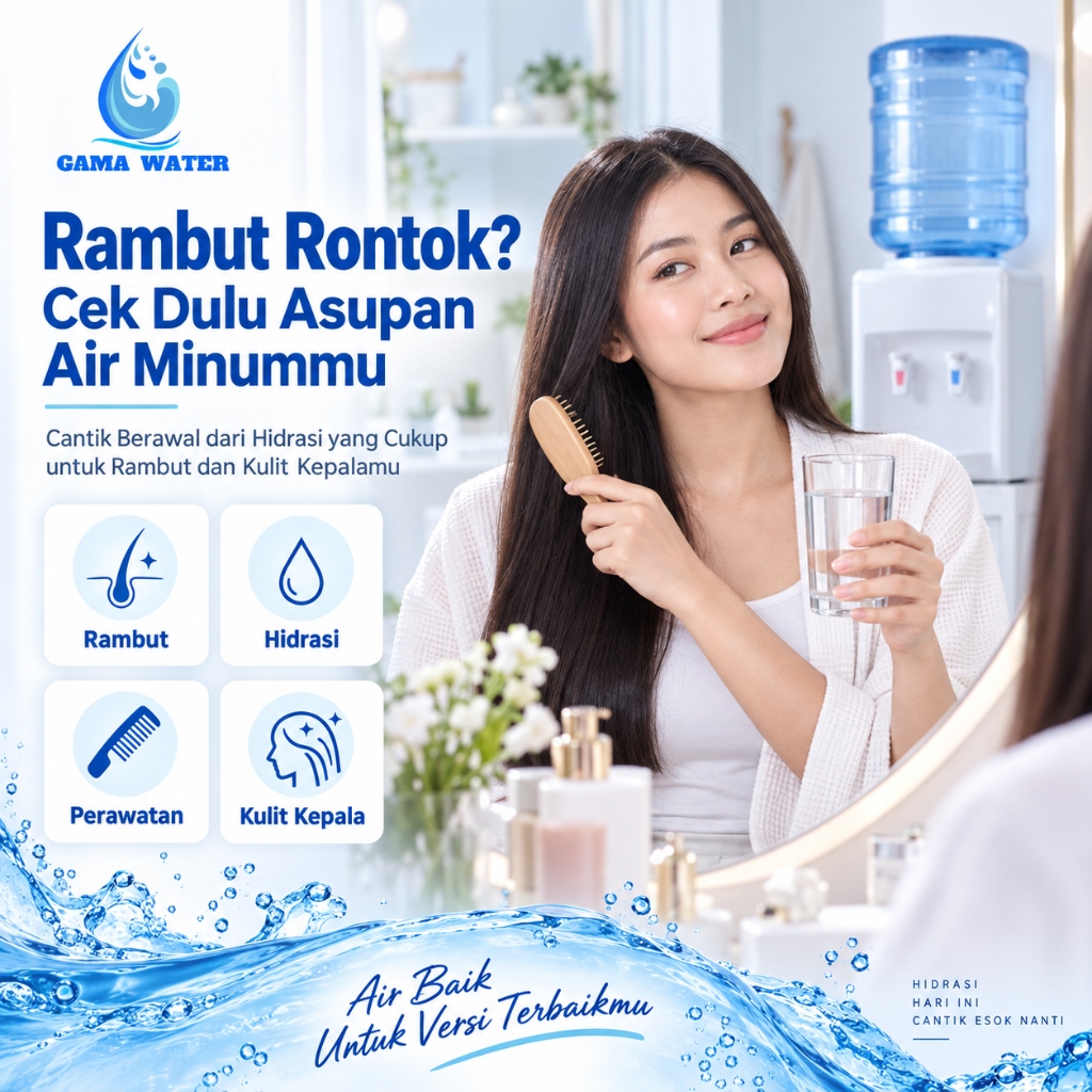 Rambut Rontok Bukan Cuma Soal Sampo, Ini Peran Air Minum
