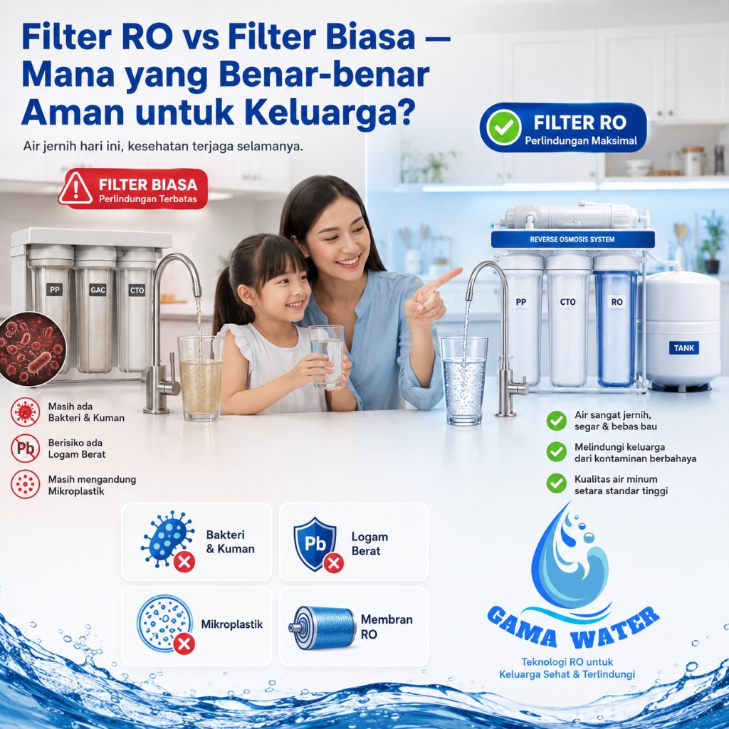 Filter Air RO vs Filter Biasa: Mana yang Benar-benar Efektif Melindungi Keluarga dari Kontaminan?