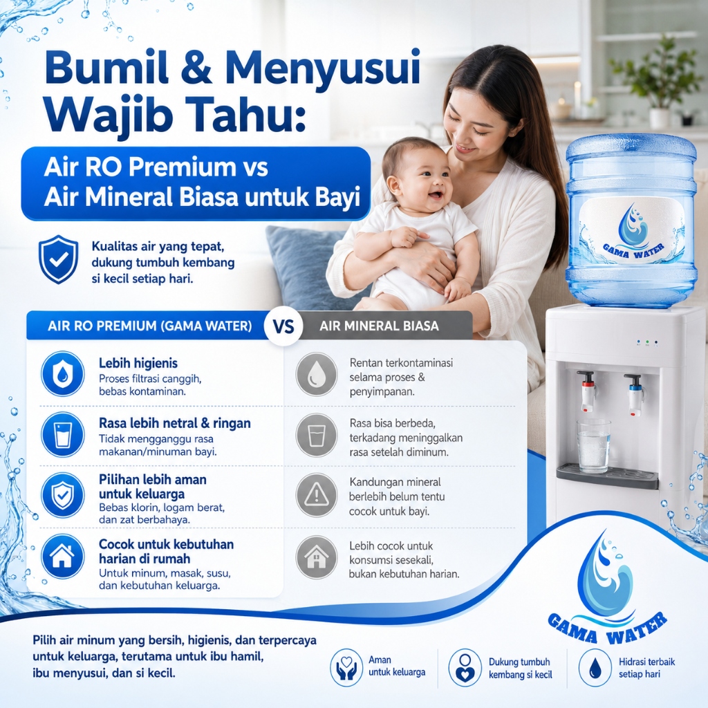 Bumil & Menyusui Wajib Tahu: Air RO Premium vs Air Mineral Biasa untuk Bayi